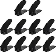 Adjustable Shoe Stacker - Shoe Slots Space Saver | 10pcs Shoe Slots Organizer, Double Layer Stackable Shoe Organizer for Closet Organization, Black Shoe Slots Space Saver for Home