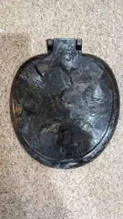 NEW OLD STOCK VINTAGE RARE OLSONITE BLACK SOLID PEARLESCENT TOILET SEAT