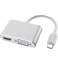 在飛比找樂天市場購物網優惠-[現貨2組dd] USB-C 轉 hdmi+vga 電腦顯示