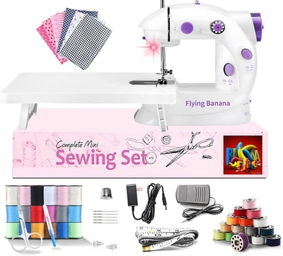 Sewing Machine for Beginners with Extension Table, Adjustable 2-Speed 2-Threa...