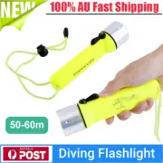 Diving Underwater Flashlight 60m 180LM Waterproof Lamp LED Scuba Torch Light AU