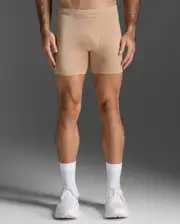 Core Compression 1/2 Shorts, 2XU, XXS, Beige/Silver, Male