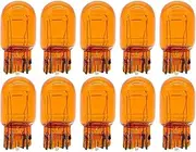 Carall 10 PCS Car Halogen Bulbs T20 W21/5W 12V 21/5W 7443 Amber, For Headlight Car Bulbs, Beam Low/High Beam Fog Light Replacement
