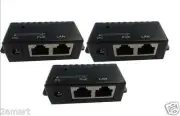 3pcsxPoE Splitter, PoE Injector, 2port RJ45, 1port DC 5.5mm*2.1mm input