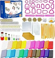 Polymer Clay 24 Colors, Yowamho Clay for Earring Kids DIY Starter Kits, Modeling Clay Oven Bake Clay with Sculpting Tools and Accessaries, Ideal for Children Adults and Artists