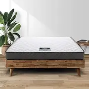 Giselle Bedding Double Mattress Bed Mattresses Bonnell Spring Foam Topper 16cm Thickness, with 6-Coli Spring System and Breathable Tight Top, 5Yrs Warranty, Medium Firm, White with Vacuum Packed