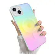 Cute Case for iPhone 14 iPhone 14 Plus / iPhone 15 Plus Iridescent Blue & Pink