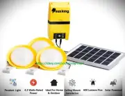 Solar LED Pendant Ceiling Light Kit +Phone Charger 12W Panel Camp Tiny Home RV