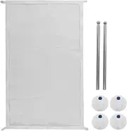 Baby Gates for Stairs, Mesh Pet Gate Cat Gate with Telescopic Rods, 4 Hooks, Child Safety Gates Portable Mesh Baby Gate Dog Gate for The House Mesh Dogs Screen Gate (White)