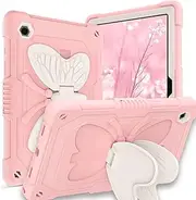 [ROUMAYMAY] for Samsung Tab A9 Plus / A9+ 11 Inch 2023 Case with Kickstand Butterfly Wings, Protective Cover for Samsung Galaxy Tab A9 Plus, Tablet Case with Stand Cute Kids Girls, Pink