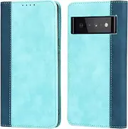 [Cavor] for Google Pixel 6 Pro Case, Pixel6 Pro 5G Phone Cases Premium Leather Folio Flip Wallet Case Cover Magnetic Closure Book Design with Kickstand Feature & Card Slots(6.7")-Sky Blue
