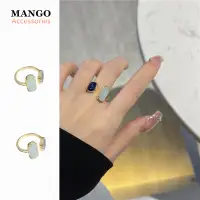 在飛比找蝦皮商城優惠-『Mango』優雅藍滴油開口戒指 韓版簡約尾戒 素圈戒指女生