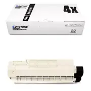 4x Eco Cartridge Black for OKI Color C 612 D Dn Black