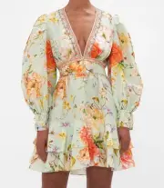 Camilla Dress BNWT Size Small Talk The Walk Button Front Euro Silk Linen Mini