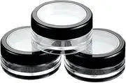 6 Pcs 10g 10ml Empty Plastic Clear Makeup Jar Cosmetic Cream Face Powder Blusher Foundation Container Pots With Sifter And Black Rimmed Lid