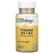 Solaray, Vitamin D3 + K2, Soy-Free, 125 mcg (5000 IU), 60 VegCaps