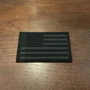 US Flag Morale Patch 3”x2”, Black IR Reflective, Velc Hook & Loop