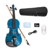 5 String Electric Violin 4/4 Full Size Maple Spruce Solid Violin Hand Made Blue