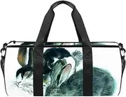 EGGDIOQ Ink Painting Rabbit Designed Travel Duffel Bag Luggage Tote Bag Gym Sports Bag for Man Women