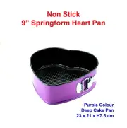 9 Inch Deep Springform HEART Pan Non-stick Loose Base Purple Cake Tin RRP $35