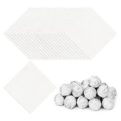 Foil Candy Wrappers 5x5 Inch, 100 Pcs Silver Glossy Paper for DIY Chocolate