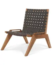 Curated Maison Laurent Teak Outdoor Woven Chat Chair