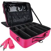 Makeup Case Travel Makeup Train Case Organizer Cosmetic Bag Portable with Adj...