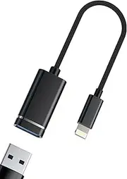 Lightning Male to USB Female Adapter for iPhone 14 13 12 11 Pro Max for iPad OTG 3.0 Data Cable Connector for Apple MFi Certified USB-A Card Reader Digital Camera Photo Memory Keyboard Ports