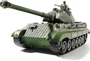 1:28 RC German King Tiger Heavy Tank of WW2,Remote Control Military Vehicles with Rotating Turret and Sound,9 Channels, Army Toys for Kids Boys,Best Age 8 9 10 11