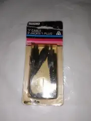 Arista Audio 'Y' Cable 2 Jacks/1 Plug 18-002 all rca audio type NOS