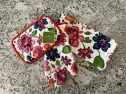 KATE SPADE New York Festive Floral Oven Mitt, Hot Pad & Towel Set - Multicolor