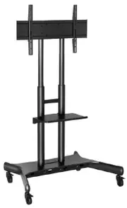 ATDEC AD-TVC-75 Mobile Heavy Duty TV Cart. Max Load 75kg. VESA to 800x400. For Panels 50" to 80". Black AD-TVC-75