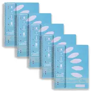 5pc Colourhide 5 Subject A4 Spiral Notebook Writing Stationery 250-Pages Blue
