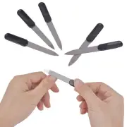 5pcs Plastic Handle Metal Double Sided Nail Files DIY Manicure Pedicure&lJ_A2