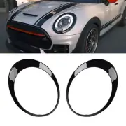 Glossy Black Headlight Chrome Ring Cover Fit For MINI Clubman F54 2014-2019 CL (for: Mini)