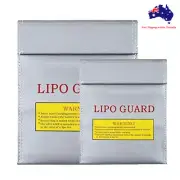 Silver Li-Po Lipo Battery Waterproof Fireproof Safe Guard Bag 18*23cm 23*30cm