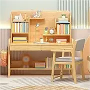 Kids Desk and Chair Set,Children Study Table,Study Desk Chair with Storage Drawers and Hooks, Suitable for Reading, Drawing and Learning (Color : Brown)