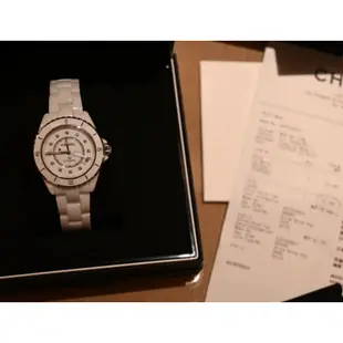 實拍/二手chanel 小香 J12 石英女錶 帶鑽 腕錶 手錶 白陶瓷 現貨