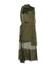 panelled-design dress 1 Green