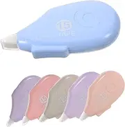 SEWACC 6pcs Correction Tape Pet Mouth Tape School Riser Office White Out Roller Clear Markers Stand Supplies Erase Stationery Monitor Dispenser Products Journal Highlighter Expo Colorful