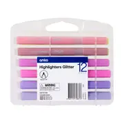 12 Pack Glitter Highlighters