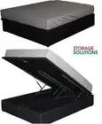 Brand New Storax Gas Lift His & Hers Storage Queen Bed Base ensemble Charcoal