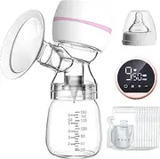 Electric Breast Pump with 10 Breastmilk Storage Bags， All-in-one Automatic Electric Breast Pump Painless Breast Massager，3 Modes, 9 Levels,Portable Breast Pump Strong Suction Power, Quiet, Pain Free