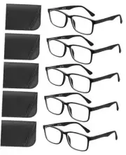 5 Pack Reading Glasses for Men and Women, Light Weight 5 Pack Black Color 3.5 x