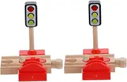 Train Crossing Bridge Model Railway Accessory Kit Toy Traffic Signal Plaything
