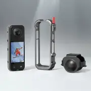 For Insta360 X4 Camera Rabbit Cage Frame + Lens Caps Protection Cover