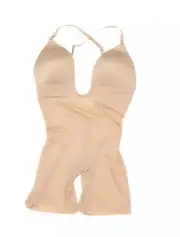 Spanx E2705 Womens Champagne Nude Plunge Low-Back Bodysuit Size L