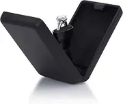 [Noble Pack] Flat and Slim Pop-The-Question Jewelry Engagement Ring Box with Secret Surprise Elements (Deep Charcoal Black)