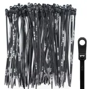 QYIMLI 100pcs Zip Tie with Screw Hole Automotive Wire Self Locking Black Zip ...