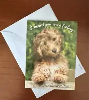 Puppy Get Well Greeting Card + Envelope
